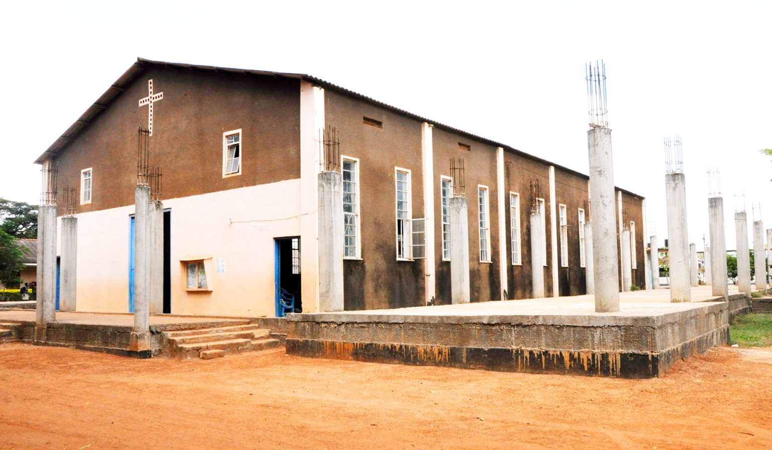 The construction of the new St. Peters Cathedral now at roofing level